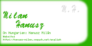 milan hanusz business card
