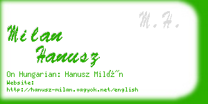 milan hanusz business card